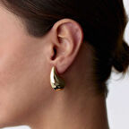 Large Bottega Altın Damla Küpe