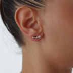 Yedi Taş Vidalı Küpe