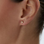 Small Yan Çizgili Top Küpe