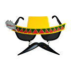 Meksika Şapkalı Bıyıklı Parti Gözlüğü