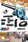 Çok Fonksiyonlu Yaprak Üfleme Toz Toplama Makinesi Lithum 40V Çift Bataryalı Hortumlu Full Set