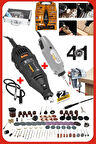 Çift Çok Amaçlı Gravür Profesyonel 4IN1 Set: 362 Parça Aksesuar 500W Gravür Hobi Taşlama Mengene Set