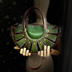 CARIDEA El Yapımı Hakiki Deri Kadın Çanta, Clutch, El Omuz Çantası v33