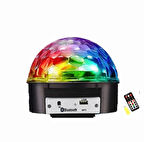 Sihirli Disko Topu Sese Duyarlı Kumandalı ve Bluetoothlu Sahne, Parti Işığı-Ses Bombası Müzik Çalar