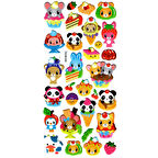 Sticker Kabartmalı Stiker Defter, Planlayıcı Etiket (HL88-030) - 17X9 cm - Sevimli Hayvan Dondurma