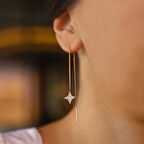 Kutup Yıldızı Zincir  Küpe