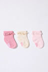 U.S.Polo Kız Bebek Çorap USB2208 Pudra Ekru Somon