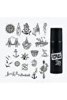 İstanbul City Pack Spray Tattoo Geçici Dövme Seti 19 Desen 1 Siyah Sprey