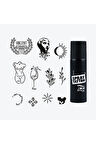 Ephesus City Pack Spray Tattoo Geçici Dövme Seti 11 Desen 1 Siyah Sprey