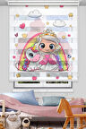 Minik Prenses ve Sevimli Unicorn Baskılı Çocuk Odası Perdesi - Dijital Baskılı Zebra Stor Perde