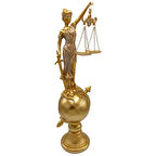 Themis Adalet Terazisi Heykeli ve Dünya Biblo Gold 37cm