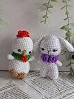 AMİGURUMİ ORGANİK ÖRGÜ HAYVAN OYUNCAK UYKU ARKADAŞI (TAVŞAN, HOROZ)