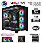 Xaser Lexus x780 Ryzen 7 7800X3D 32GB DDR5 Ram 1TB M.2 NVMe SSD 16GB RX9060 XT Sıvı Soğutmalı Masaüstü Oyuncu Bilgisayarı