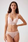 Kadın Pudra 4737 Balenli Soft Pushup Sütyen Takim