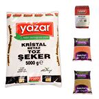 Yazar Kuru Gıda Seti 5KG Toz Şeker+5kg Kırmızı Mrcimek+5kg Siyez Un+5kg Pilavlık Blg=20kg