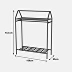 Home Hanger Siyah Elbise Askılığı Raflı New Design Konfeksiyon Askısı