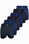 Erkek 6 lı Set-1 Premium Collection Desenli Geniş Kalıp Modal Boxer 6M254