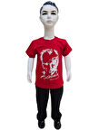 Atatürk Baskılı Kırmızı Tişört Siyah Pantolon Takım