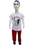 Atatürk Baskılı Beyaz Tişört Kırmızı Pantolon Takım