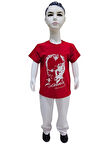 Atatürk Baskılı Kırmızı Tişört Beyaz Pantolon Takım