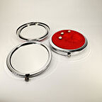 MORDİNO Kırmızı Metalize Yuvarlak Cep Aynası