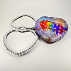 MORDİNO Renkli Kuşlar Kalp Cep Aynası