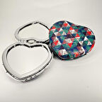 MORDİNO Yeşil Üçgenler Kalp Cep Aynası