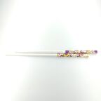 Bahar Çiçekleri Ahşap Beyaz Topuz Çubuğu