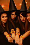 Halloween Cadılar Bayramı Bal Kabağı bileklik ışıklı 3 modlu esnek Her Kola Uyum Sağlar