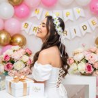 Çiçekli Kurdeleli Bride Taçı Bekarlığa Veda Parti Aksesuarı Çember Taç