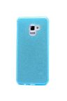Samsung Galaxy A8 Plus 2018 Uyumlu Kılıf Shining Silikon Mavi