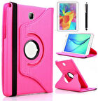 Samsung Galaxy Tab A 10.1 2016 P580 Uyumlu Tablet Kılıfı 360 Dönebilen Standlı Kılıf Pembe Koyu