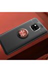 Huawei Mate 20 Pro Uyumlu Kılıf Ravel Silikon Kapak Siyah-Rose Gold