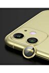 Apple iPhone 11 Uyumlu CL-02 Kamera Lens Koruyucu Gold