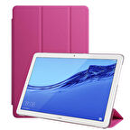 Huawei T5 10 inç Uyumlu Tablet Kılıfı Smart Cover Standlı Akıllı Kılıf Pembe