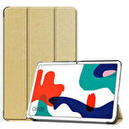 Huawei MatePad 10.4 Uyumlu Tablet Kılıfı Smart Cover Standlı Akıllı Kılıf Gold