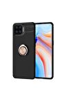 Oppo Reno 4 Lite Uyumlu Kılıf Ravel Silikon Kapak Siyah-Rose Gold