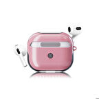 Apple Airpods 3. Nesil Uyumlu Kılıf Sert PC Ergonomik Tasarım Şık Çift Renkli Shockproof Silikon Pembe