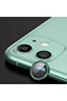 Apple iPhone 12 Mini Uyumlu CL-07 Kamera Lens Koruyucu Koyu Yeşil