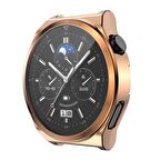 Huawei Watch GT 3 Pro 46 Mm Kasa Koruyucu Silikon Darbe Emici Koruma Silikon Ekran Koruyucu Gard 02 Rose Gold