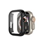 Apple Watch Ultra 49 Mm Uyumlu Sert Plastik Çizmeyen Pc Protective Ekran Ve Kasa Koruyucu Gard 20 Siyah