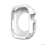 Apple Watch Ultra 49 Mm Uyumlu Carbon Kasa Koruyucu Darbe Emici Tasarım Protective Tam Koruma Gard17 Beyaz