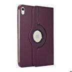 Apple iPad 10.9 2022 (10.Nesil) Uyumlu Tablet Kılıfı 360 Dönebilen Standlı Kılıf Mor