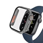 Apple Watch 45 Mm - Watch Ultra 49 Mm Uyumlu Dönüştürücü Kasa & Ekran Koruyucu Tam Koruma Kapak Gri