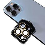 Apple iPhone 13 Pro Max Uyumlu CL-11 Safir Parmak İzi Bırakmayan Anti-Reflective Kamera Lens Koruyucu Gold