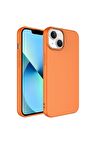 Apple iPhone 14 Uyumlu Kılıf Kamera Korumalı Mara Lansman Kapak Turuncu