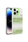 Apple iPhone 14 Pro Max Uyumlu Kılıf Mermer Desenli Marbello Kapak Yeşil