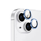 Apple iPhone 13 Mini Uyumlu CL-12 Premium Safir Parmak İzi Bırakmayan Anti-Reflective Kamera Lens Koruyucu Mavi