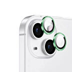 Apple iPhone 15 Uyumlu CL-12 Premium Safir Parmak İzi Bırakmayan Anti-Reflective Kamera Lens Koruyucu Yeşil