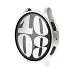 Samsung Galaxy Watch 6 44 Mm Uyumlu Silikon Sert Pc Kasa Ve Tpu Ekran Koruyucu 360 Koruma Gard 14 Starlight